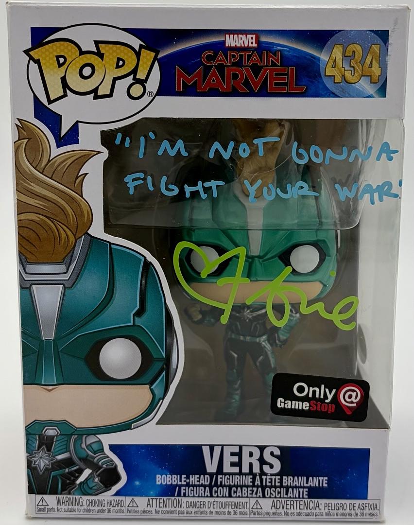 Brie Larson Signed "Vers" Funko #434 w/quote (Captain Marvel) - JSA COA